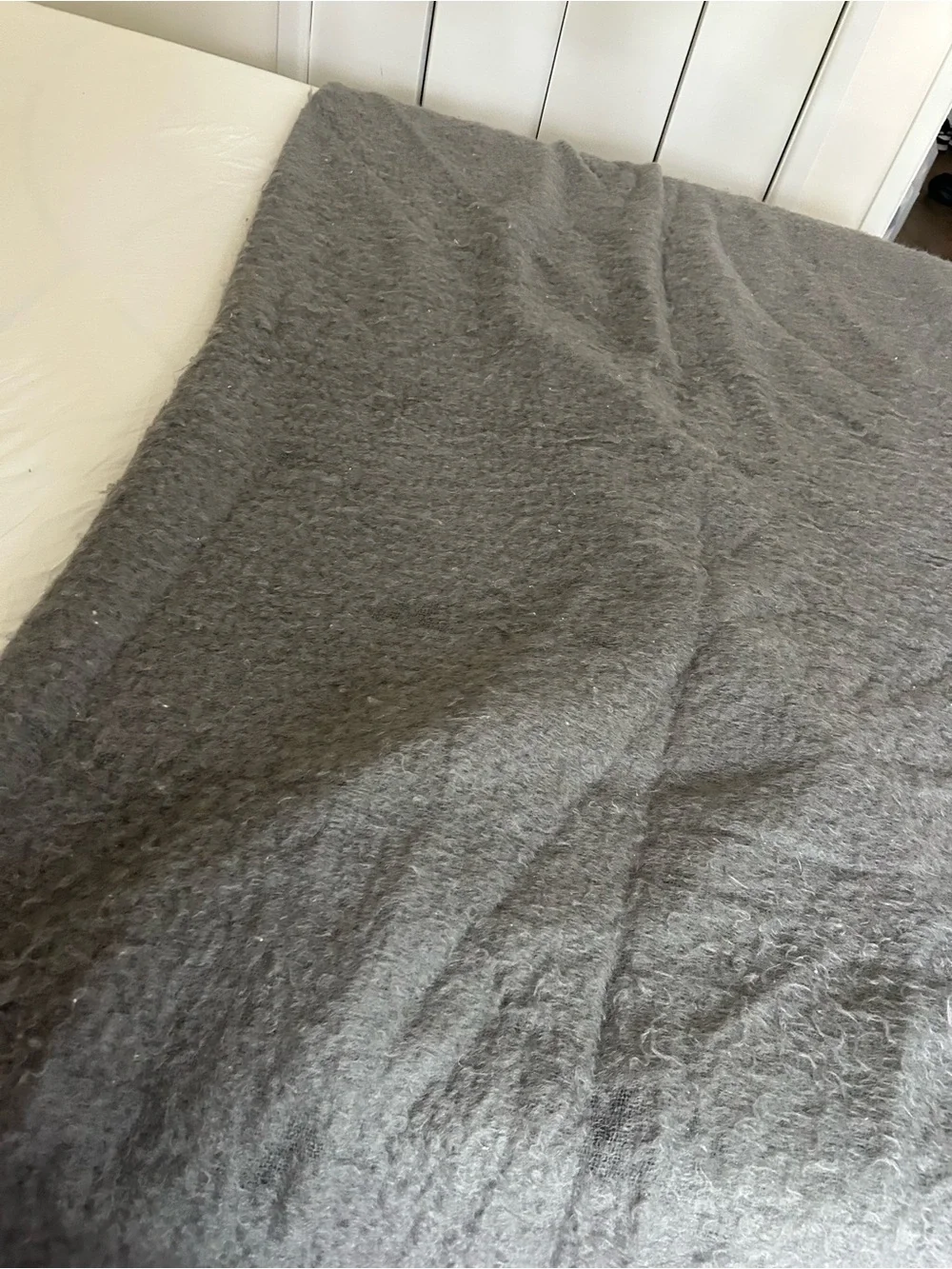 Restoration Hardware oversized brushed mohair bed coverlet